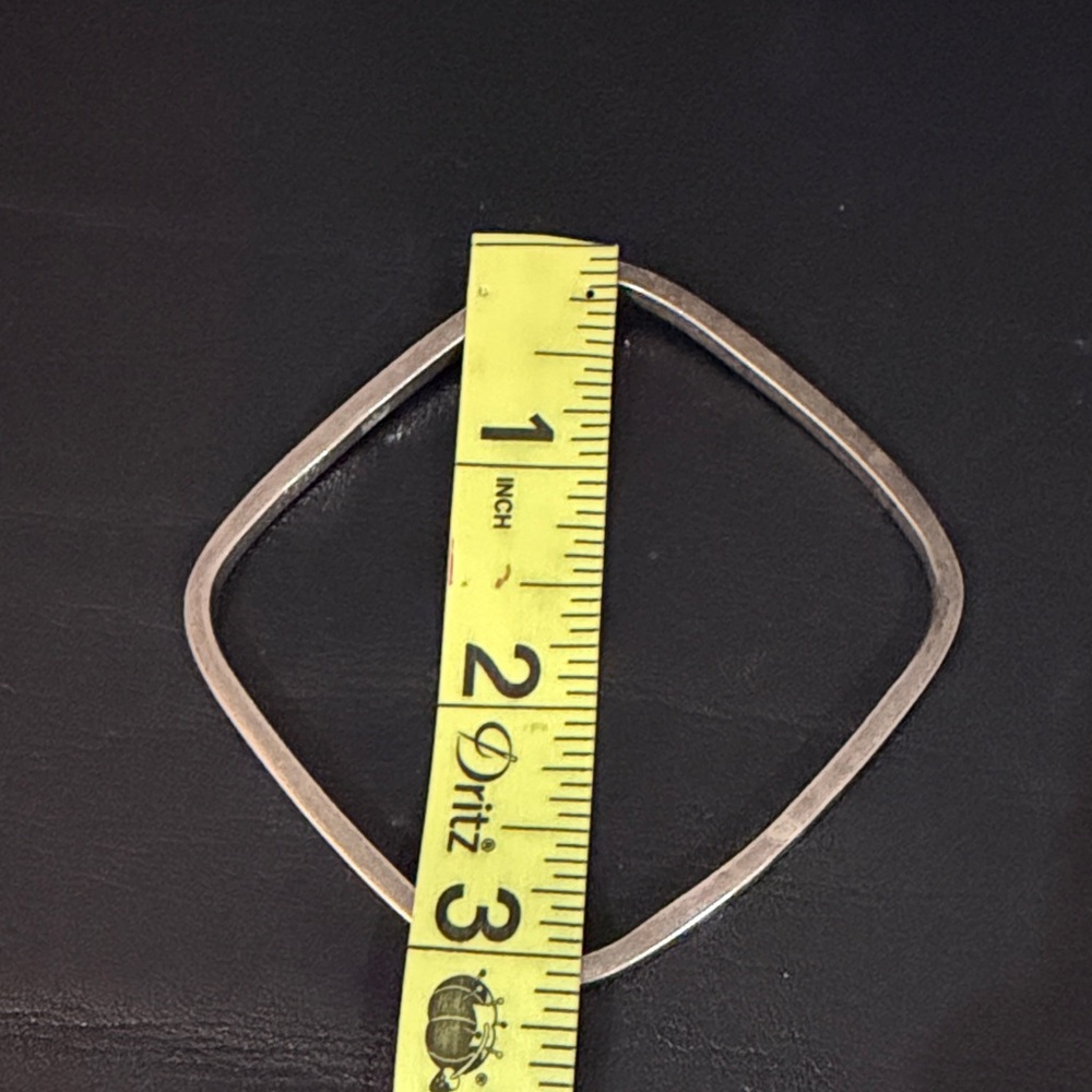 Silver Square Bangle Bracelet - image 4